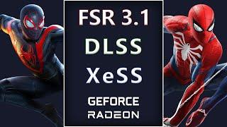 FSR 3.1 vs XeSS vs DLSS, Radeon vs GeForce, Spiderman and Miles Morales (is FSR Better on AMD?)