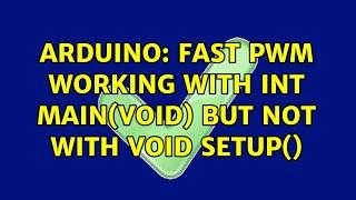 Arduino: Fast PWM working with int main(void) but not with void setup()