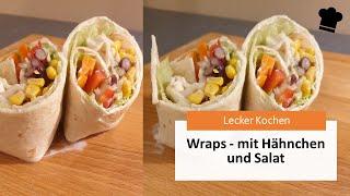 Kalte Wraps mit Salat und Putenbrust | Fingerfood und Partysnack | Wraps Falten, Wraps belegen