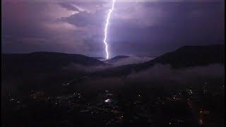 Lightning Flashes in the Valley seen From my Drone