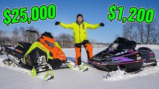Cheap vs. Expensive Snowmobile Ditch Riding!