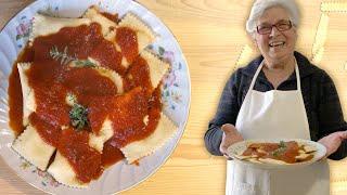 Enjoy ricotta filled ravioli from Modica in Sicily! | Pasta Grannies