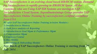 SAP SUCCESSFACTORS ONLINE TRAINING