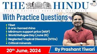 The Hindu Analysis by Prashant Tiwari | 20 June 2024 | Current Affairs Today | StudyIQ