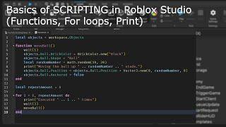 Basics of SCRIPTING in Roblox Studio (Functions, For loops, Print) | EP1 Scripting on Roblox