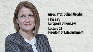 European Union Law - Lec 23 - Freedom of Establishment