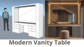 SketchUp Design: Modern Vanity Table Tutorial (Step-by-Step)