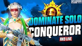 DOMINATE SOLO CONQUEROR LOBBY | BGMI LIVE WITH RK9 IS LIVE | ROAD TO 4K