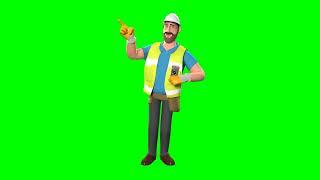 3D Green Screen Character electrician Free 3d Explainer kit