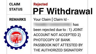 JOINT ACCOUNT NOT ACCEPTED 2) PHOTOCOPY OF BANK PASSBOOK NOT ATTESTED BY THE AUTHORIZED SIGNATORY