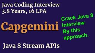 Java 8 Coding Interview | L2 Capgemini Java Interview