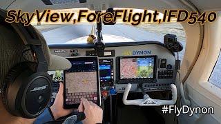 ForeFlight Flight Plan to Avidyne IFD540 | Dynon SkyView HDX Screen Swap in Flight | MooneyM20C