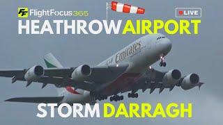 Heathrow Airport Live - #STORMDARRAGH - Saturday 7th December 2024 - STRONG WINDS