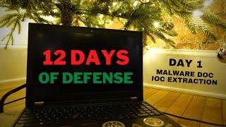 12 Days of Defense - Day 1: PDF and Office Doc Malware IOC Extraction