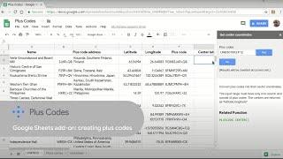 Google Sheets add on: Creating plus codes