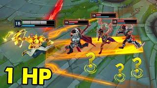 23 Minutes "IMPOSSIBLE 1 HP COMEBACKS" in League of Legends