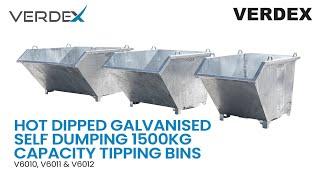Verdex Self Dumping 1500kg Capacity Tipping Bins