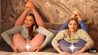 Cozy Yoga In Bed with Mirra and Lisa#contortion#stretching#yoga8 #9.9M views