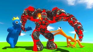 GIANT CYBER LAVA BOY VS RAINBOW FRIENDS (part 1) - Animal Revolt Battle Simulator