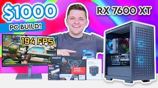 Best $1000 RX 7600 XT Gaming PC Build!  [Testing AMD's 'New' GPU in 10 Titles!]