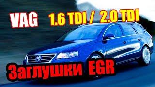 VAG 1.6 TDI 2.0 TDI Удаление ЕГР  Заглушить EGR на двигателе CAYC