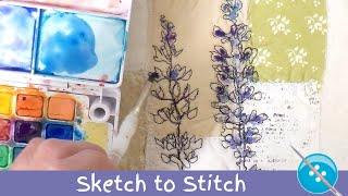 Sketch to Stitch, A " Wild Lupine" Textile Art
