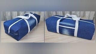 ⭐️ It is very easy to sew a large bag of old jeans/ sports bag/ road bag