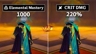 Elemental Mastery vs Crit% !! Best Build for C0 Alhaitham ? [ Genshin Impact ]