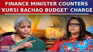 Union Finance Minister Nirmala Sitharaman Counters Opposition's 'Kursi Bachao Budget' Charge, Watch