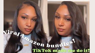 DIY Quick Weave using Viral Bundles from Amazon| UNSPONSORED Hair Review| Ghost Shopper Series Ep. 1