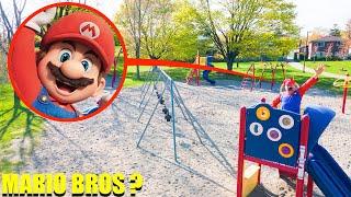 Drone catches REAL LIFE Mario Bros Movie at the haunted park (HE CAME AFTER US!!)