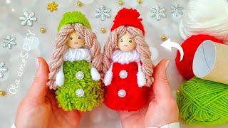 It's so Beautiful  Superb Cute Doll Making Idea with Yarn - You will Love It - DIY Christmas Craft