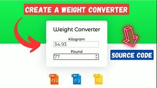 Build a Weight Converter: HTML, CSS & JavaScript Tutorial | The Web Prodigy