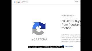 How to install Google reCAPTCHA V3 and generate API keys