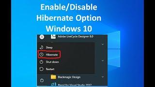 Missing Hibernate Option in Windows 10