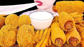 ASMR MUKBANG｜CHEESE BALL FRENCH FRIES CORN DOG 뿌링 치즈볼 뿌링 감자튀김 뿌링핫도그 뿌링클 사이드먹방 EATING SOUNDS