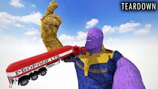 Cars vs Thanos in Teardown!