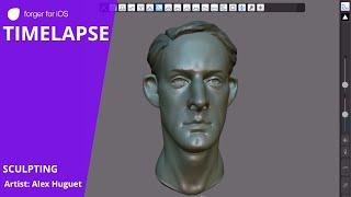 forger iOS Sculpting Timelapse - Male bust 2 quick sculpt by Alex Huguet on iPad