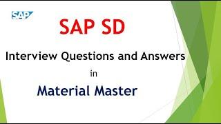 SAP SD Interview Questions and Answers || Material master || Chapter-wise interview questions SAP SD