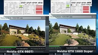 Lumion 8 Exterior Render Time Nvidia GTX 980Ti 6GB VS Nvidia GTX 1660 Super