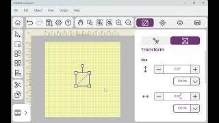 How to draw a diagonal line in a square in the mySewnet Crafting software for stitching.