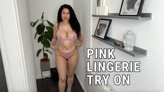 Pink Lingerie Try On