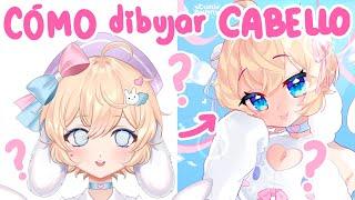 【TUTORIAL】 Cómo DIBUJAR CABELLO ANIME?  Cunibunny