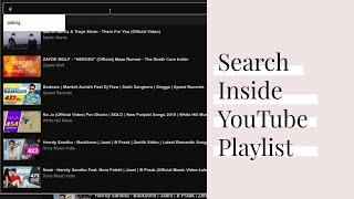 How to Search Inside YouTube Playlist for Videos