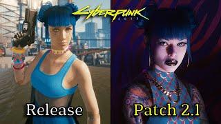 Cyberpunk 2077 Release vs Patch 2.1