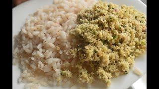 തേങ്ങാ ചമ്മന്തി for Kanji&Rice / Coconut chammanthi using Green chilly