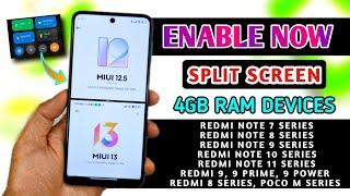 How To Enable Split Screen, How to use split Screen In Miui 12.5, How to use split screen In Miui 13