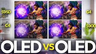 LG vs Samsung OLED TV Gaming Comparison | G4 vs S95D vs C4 vs S90D (2024)