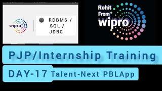 Day 17th live Wipro talentnext Java training on PBLapp lacture 17 | Internship/PJP training 2022