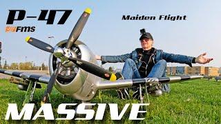 WOW! This FMS P-47 RC Plane is Gorgeous!  Maiden Flight